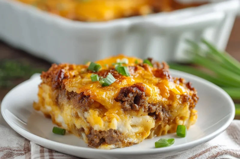 Ultimate BBQ Bacon Cheeseburger Casserole Recipe
