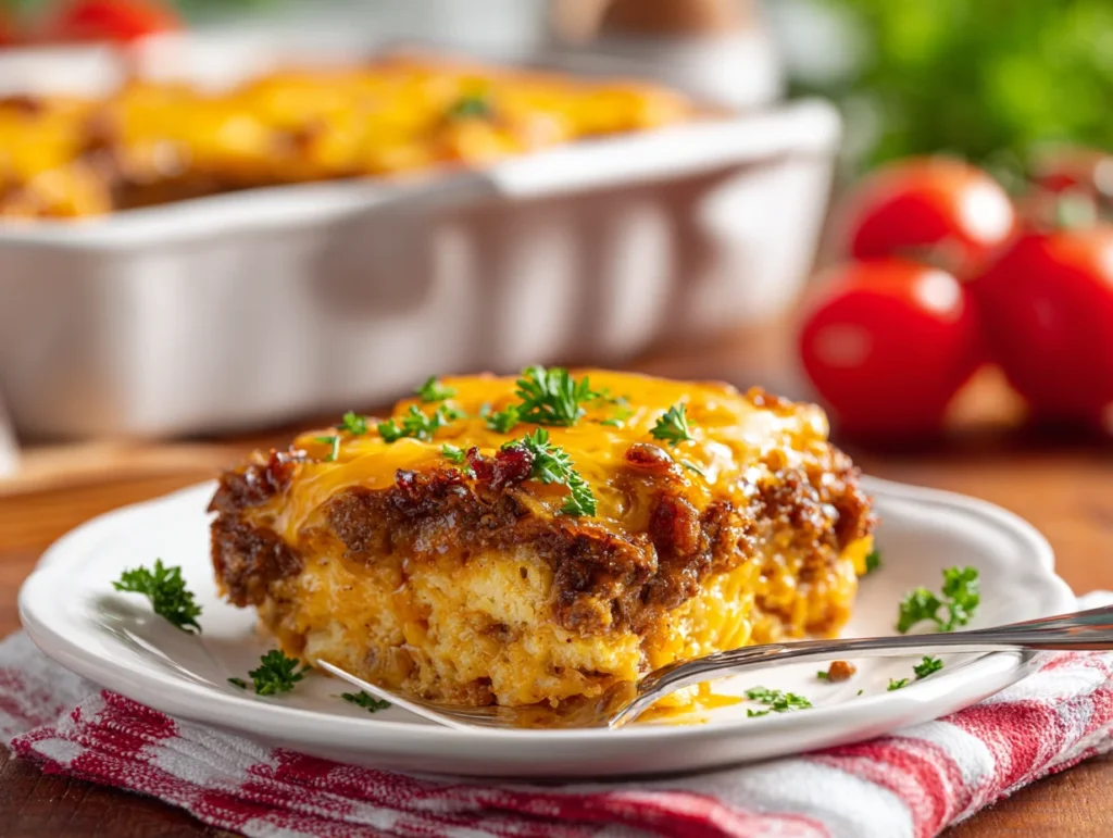 BBQ Bacon Cheeseburger Casserole