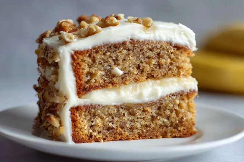 Moist Banana Bread Cake with Cream Cheese Frosting Recipe