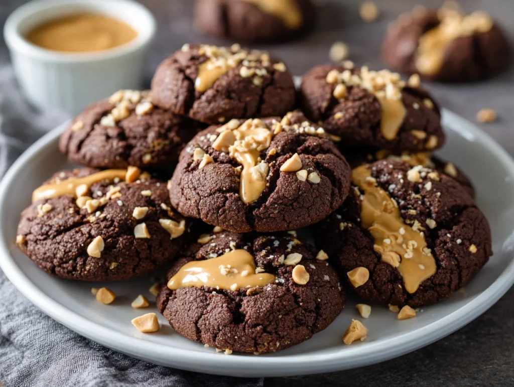 Brownie Cookies with a Peanut Butter