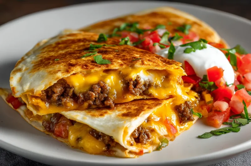 Crispy Cheeseburger Quesadilla Recipe