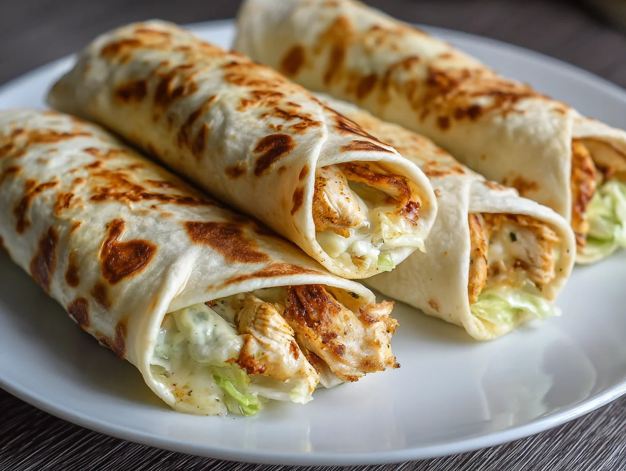 Cheesy Garlic Chicken Wraps