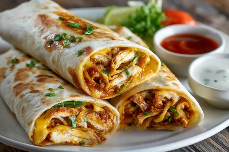 Cheesy Cheesy Garlic Chicken Wraps Recipe