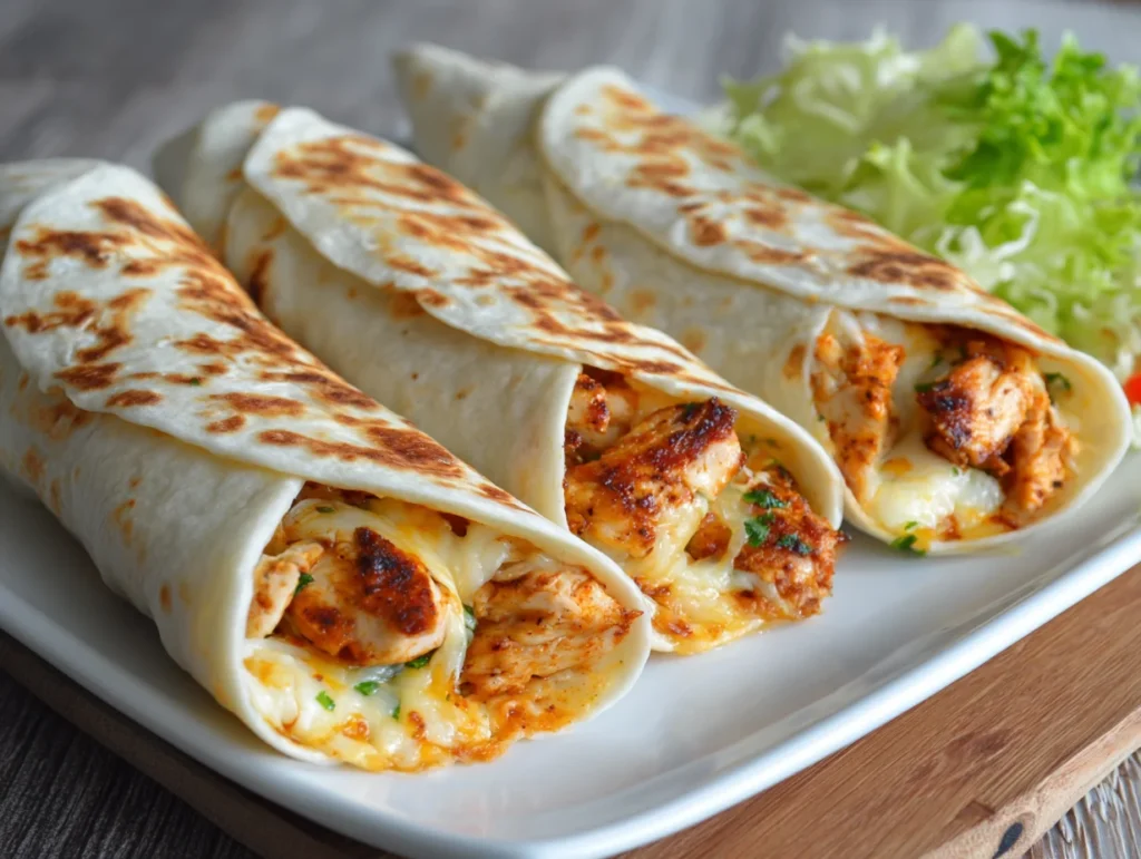 Cheesy Garlic Chicken Wraps