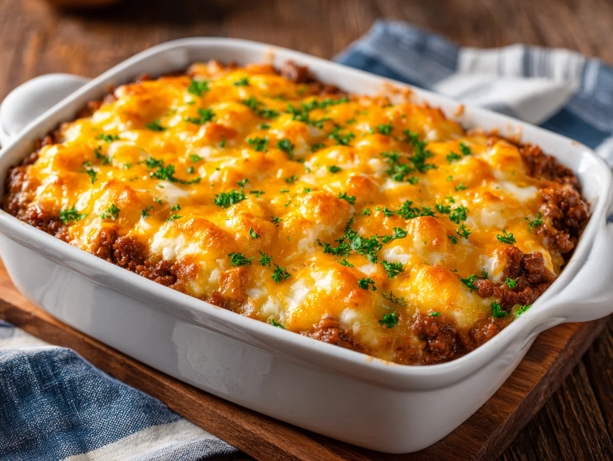 Cheesy Ground Beef & Potato Casserole
