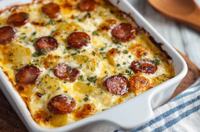 Cheesy Ranch Potatoes and Smoked Sausage Recipe