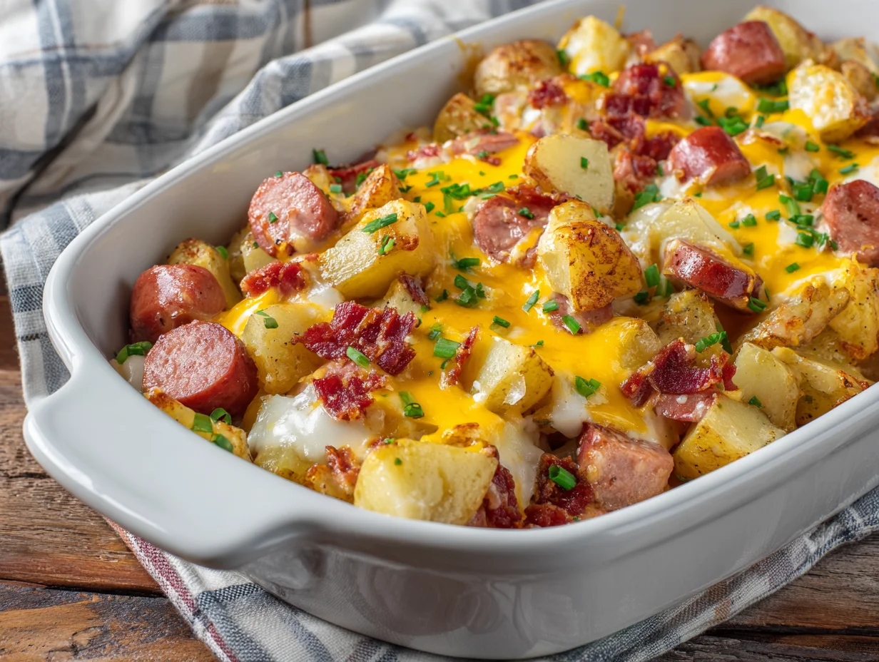 Cheesy Ranch Potatoes and Smoked Sausage