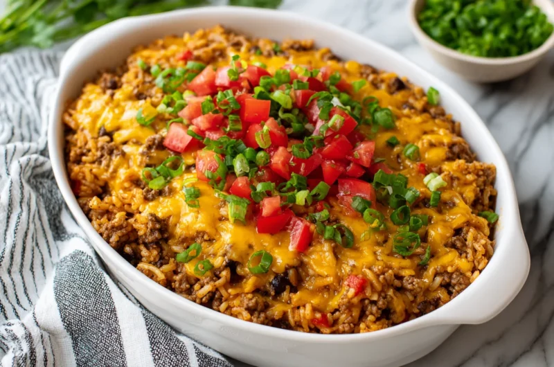 Zesty Cheesy Taco Rice Skillet Recipe