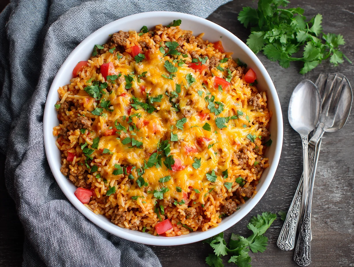 Cheesy Taco Rice Skillet
