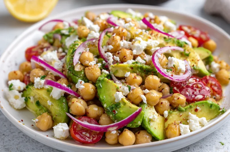 Delicious Chickpea Feta Avocado Salad Recipe