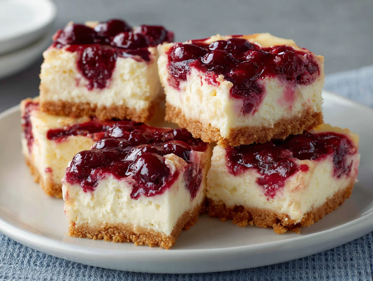 Christmas Cherry Cheesecake Bars