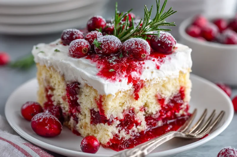 Tangy Christmas Cranberry Poke Cake Recipe
