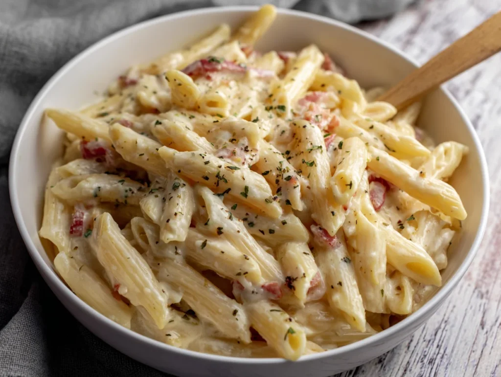 Creamy penne pasta