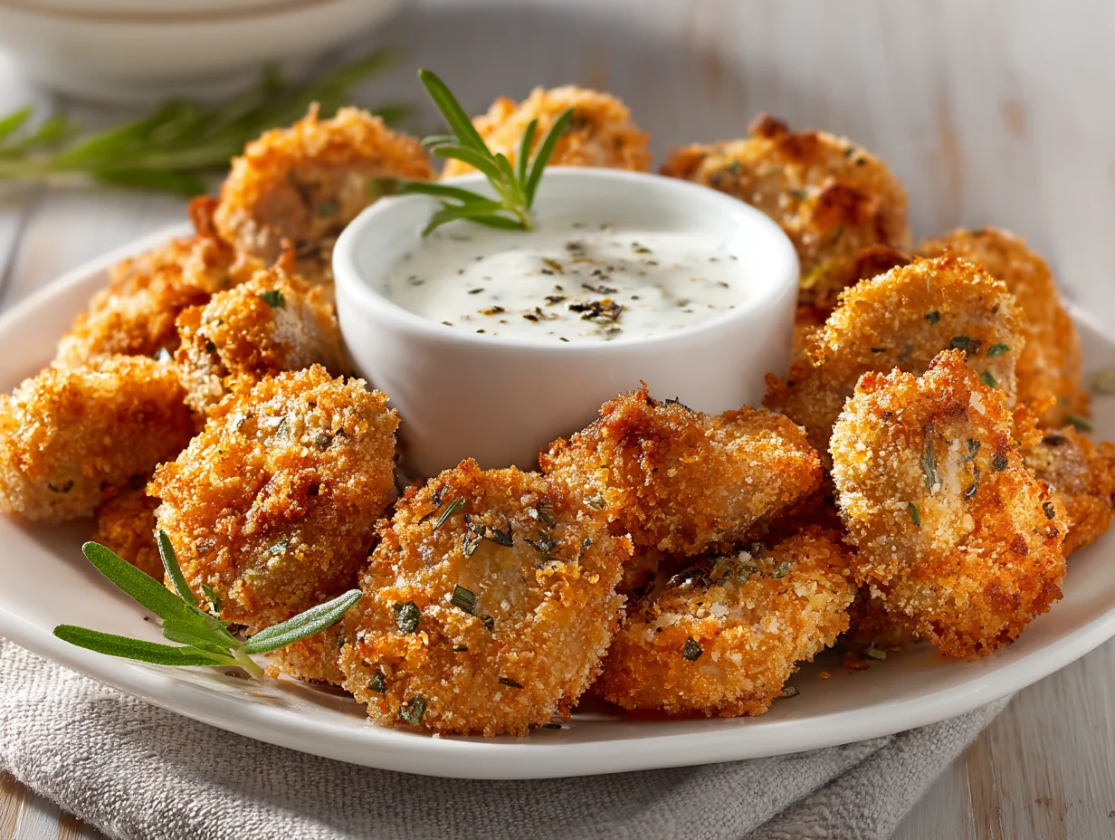 Crispy Fried Mushrooms with Ranch Dip