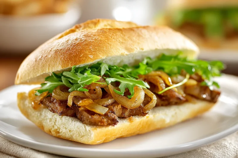 Crunchy Crispy Onion Steak Sandwich Recipe