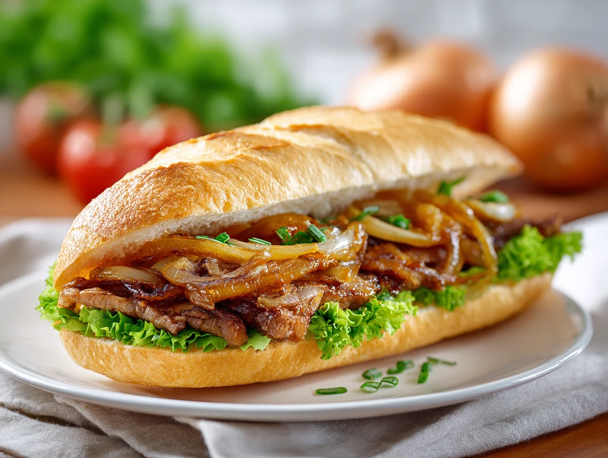 Crispy Onion Steak Sandwich