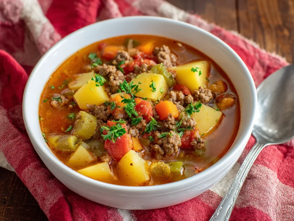 Crock Pot Hamburger Potato Soup