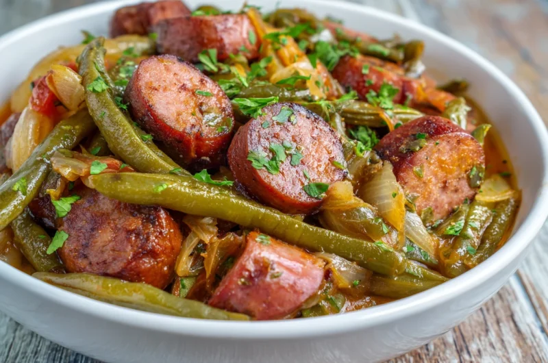 Savory Crockpot Kielbasa and Green Beans Recipe