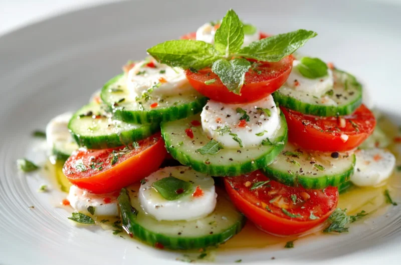 Fresh Cucumber Caprese Salad Recipe