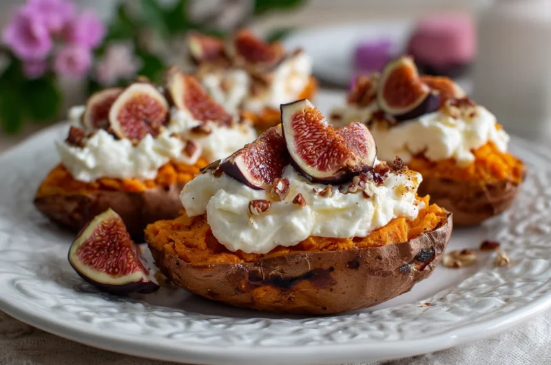 Easter Brunch Stuffed Sweet Potatoes with Whipped Ricotta Fig Recipe
