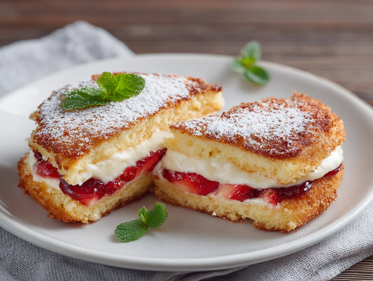 Fried Strawberry Cheesecake Sandwiches