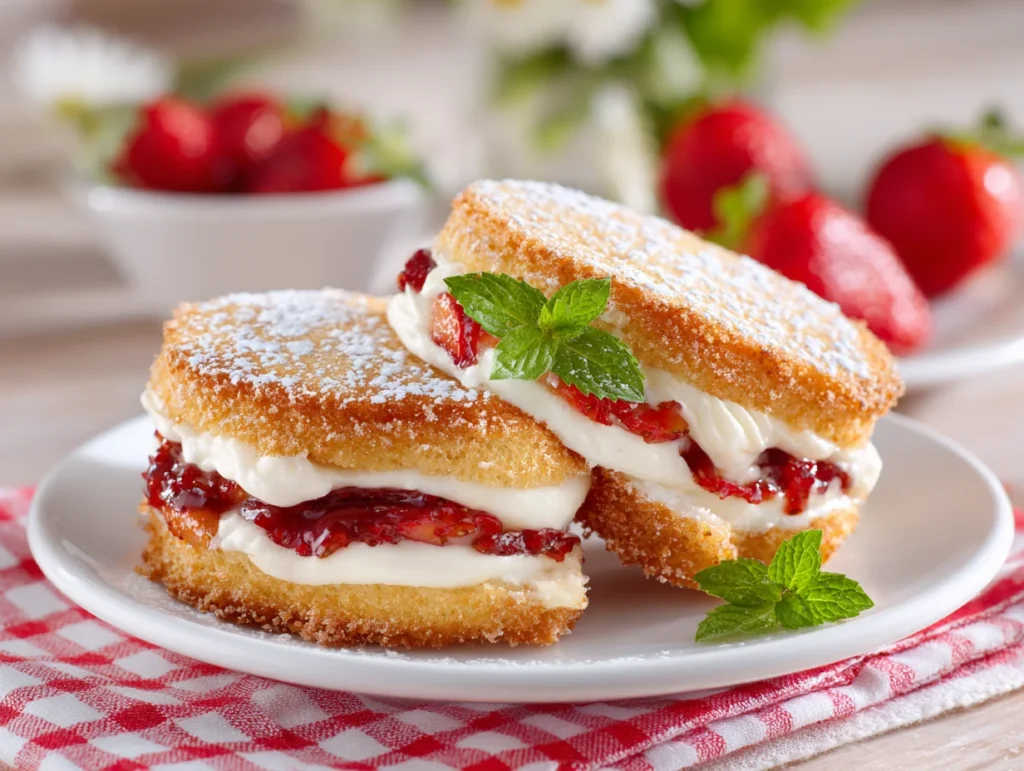 Fried Strawberry Cheesecake Sandwiches