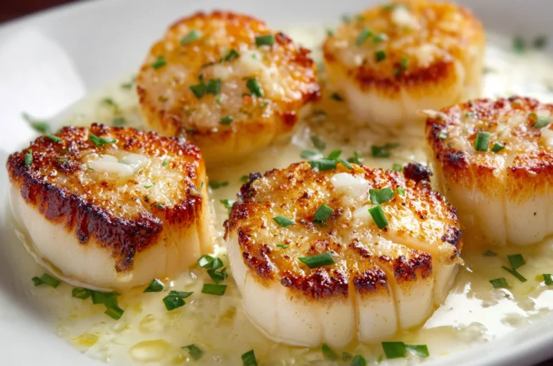Tender Garlic Butter Baked Scallops Recipe