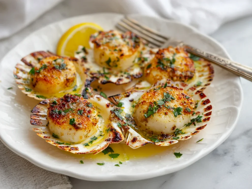 Garlic Butter Baked Scallops