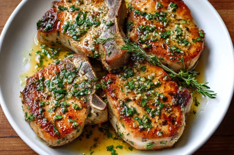 Garlic Butter Pan Seared Pork Chops Recipe