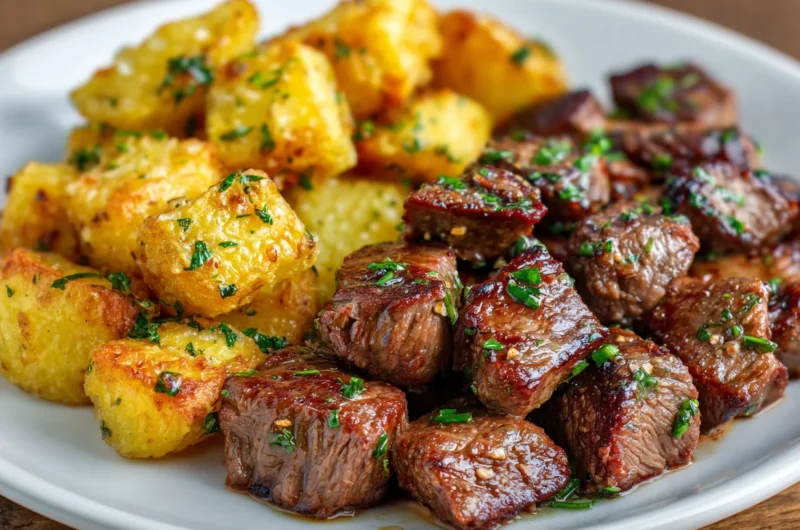 Garlic Butter Steak Bites and Potatoes Recipe