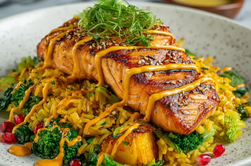 Best Golden Salmon Rice Bowl Recipe