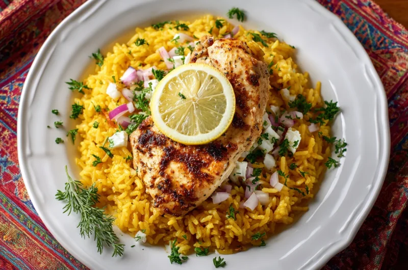 Bright Greek Chicken and Lemon Rice Recipe