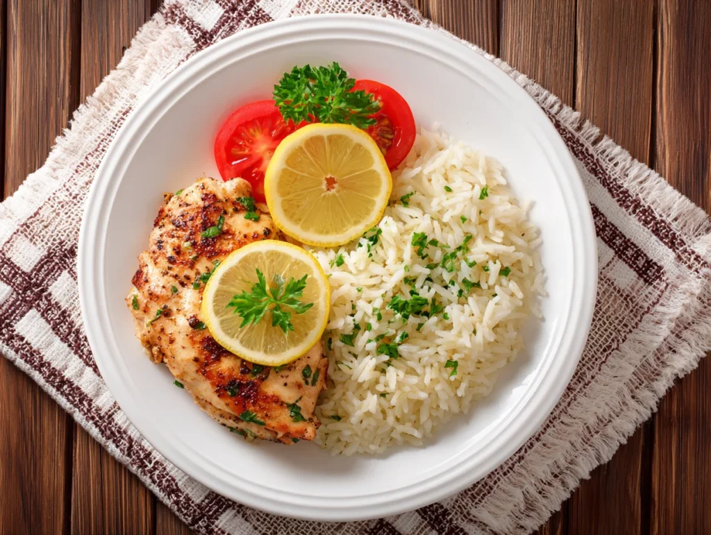 Greek Chicken and Lemon Rice
