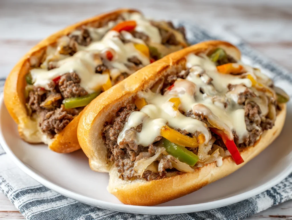 Ground Beef Philly Cheesesteaks