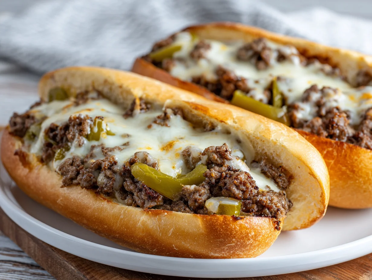 Ground Beef Philly Cheesesteaks