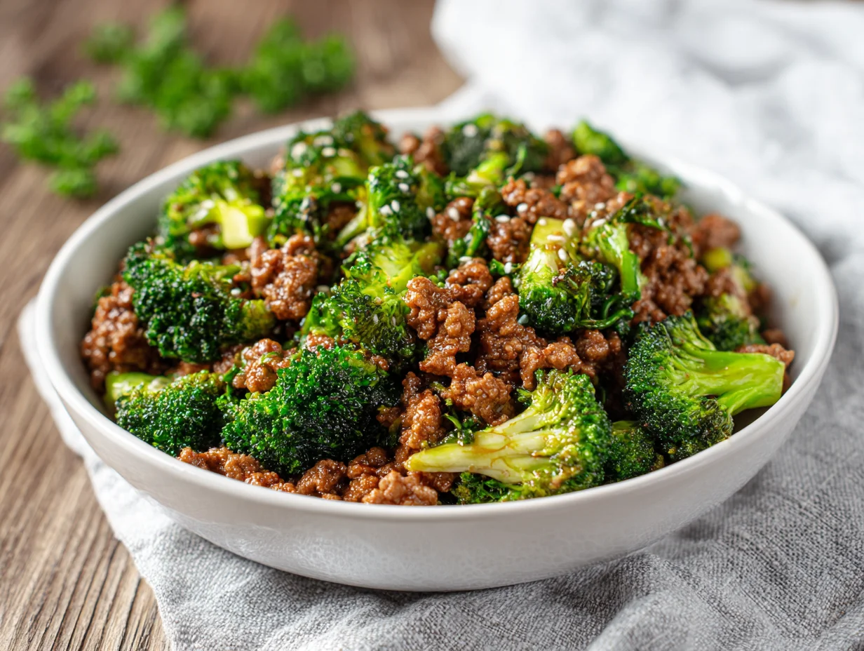 Ground Beef and Broccoli