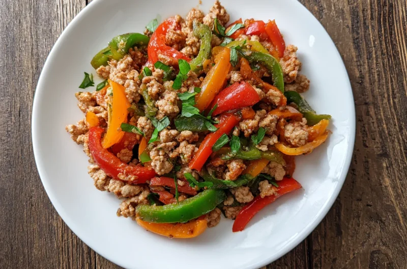 Healthy Ground Turkey and Peppers Recipe