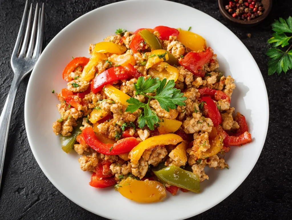 Ground Turkey and Peppers