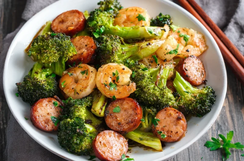 Easy Honey Garlic Shrimp Sausage and Broccoli Recipe