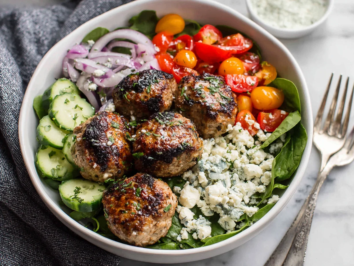 Mediterranean Chicken Meatball Bowls