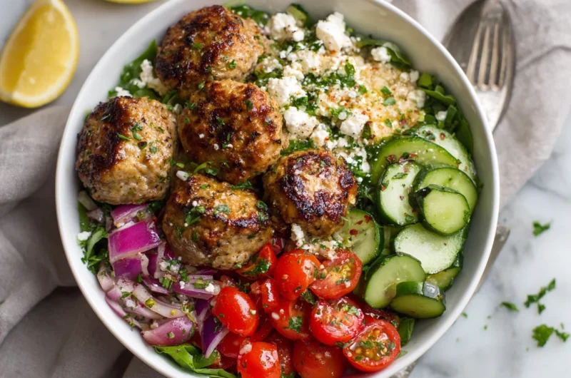 Mediterranean Chicken Meatball Bowls Recipe