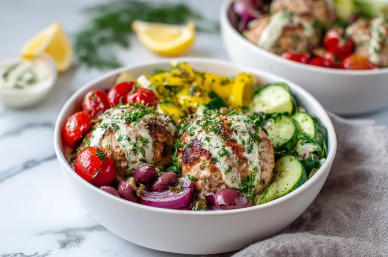 Mediterranean Chicken Meatball Bowls Recipe