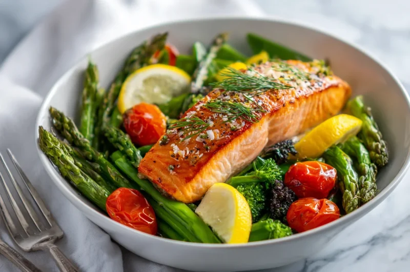 Healthy Nutritious One-Pan Salmon Supper Recipe