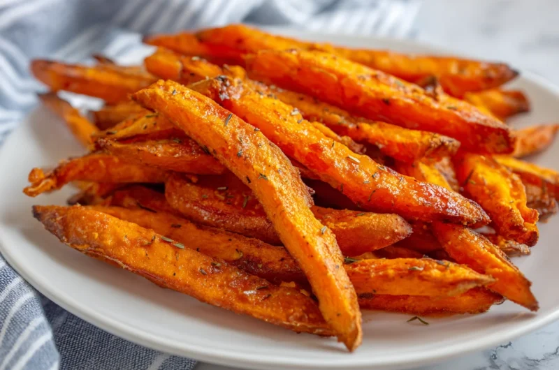 Golden Oven Baked Sweet Potato Fries Recipe