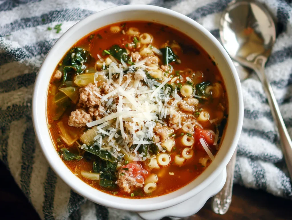 Parmesan Italian Sausage Ditalini Soup
