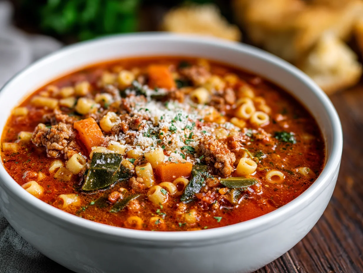 Parmesan Italian Sausage Ditalini Soup