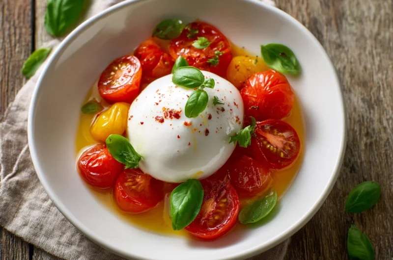 Fresh Roasted Tomatoes with Burrata Recipe