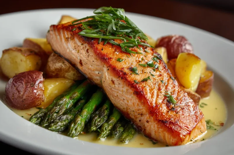 Savory Salmon with Potatoes and Asparagus Recipe
