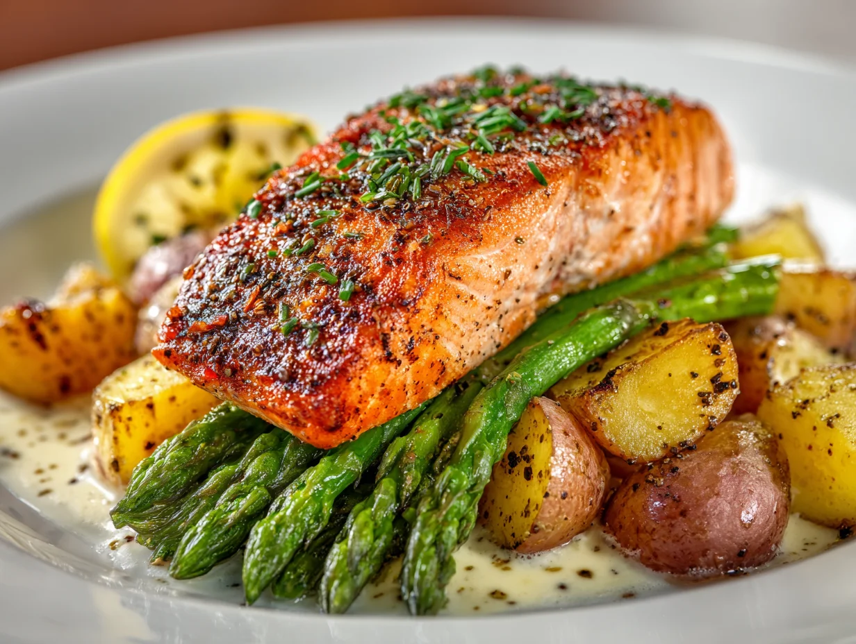 Salmon with Potatoes and Asparagus