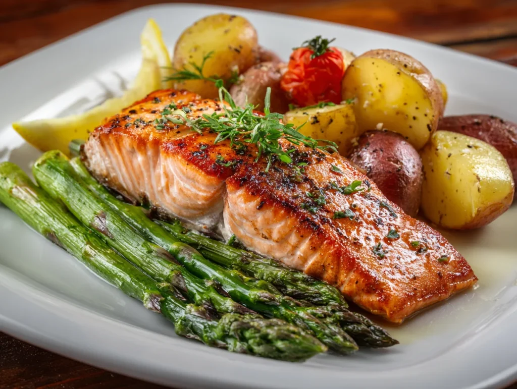 Salmon with Potatoes and Asparagus